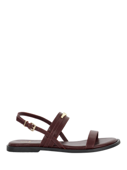 Dune London Litton Leather Sandals, Dark Red