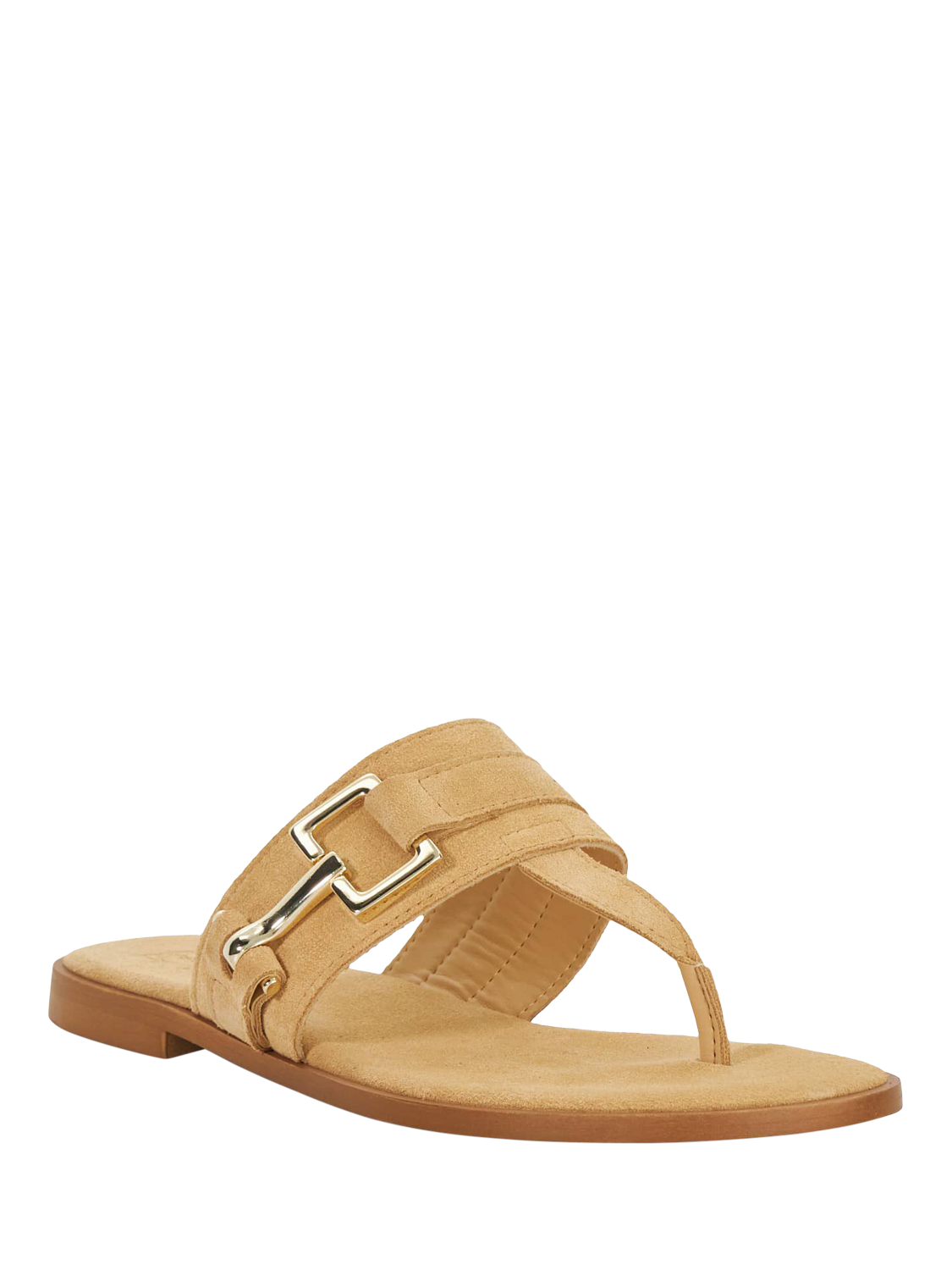 Product image 3 of 5, which shows Dune London Lotica Suede Toe Post Sandals, Sand, EU36