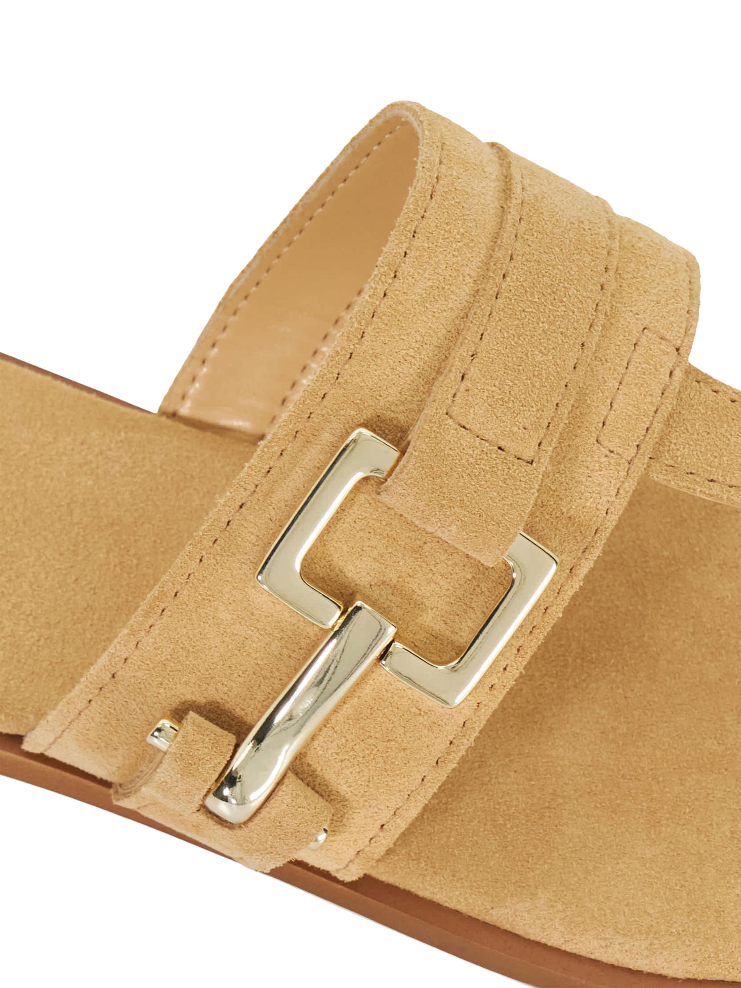 Product image 5 of 5, which shows Dune London Lotica Suede Toe Post Sandals, Sand, EU36