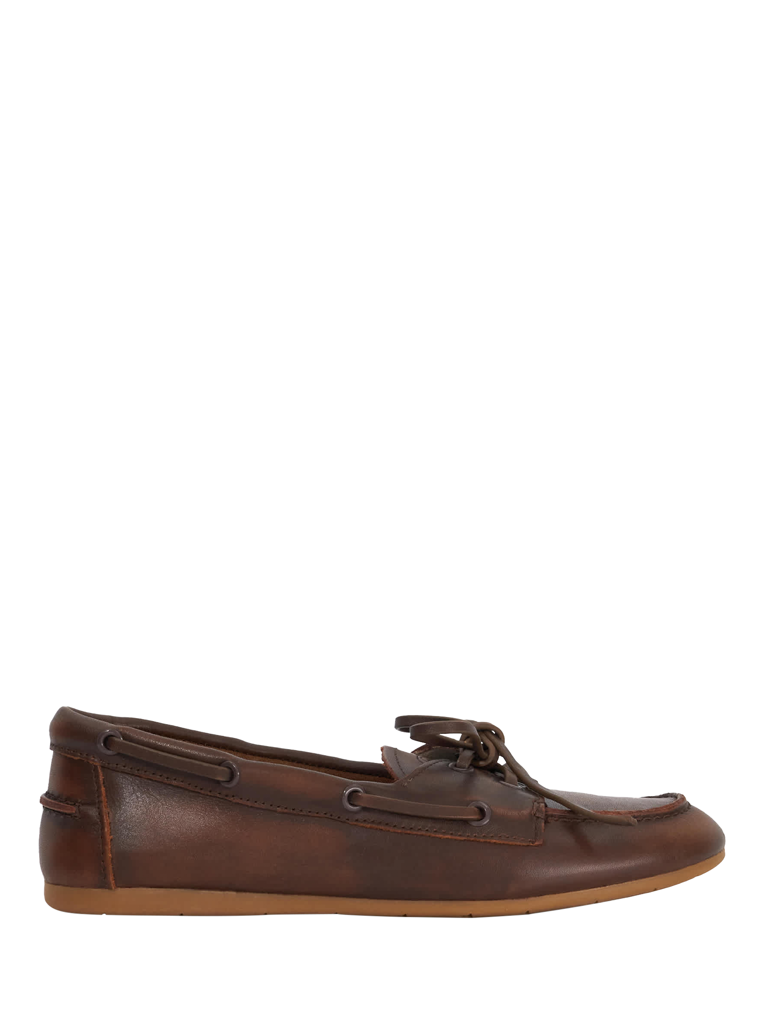 Product image 1 of 5, which shows Dune Gala Leather Boat Shoes, Brown, EU36