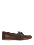 Dune London Gala Leather Boat Shoes, Brown