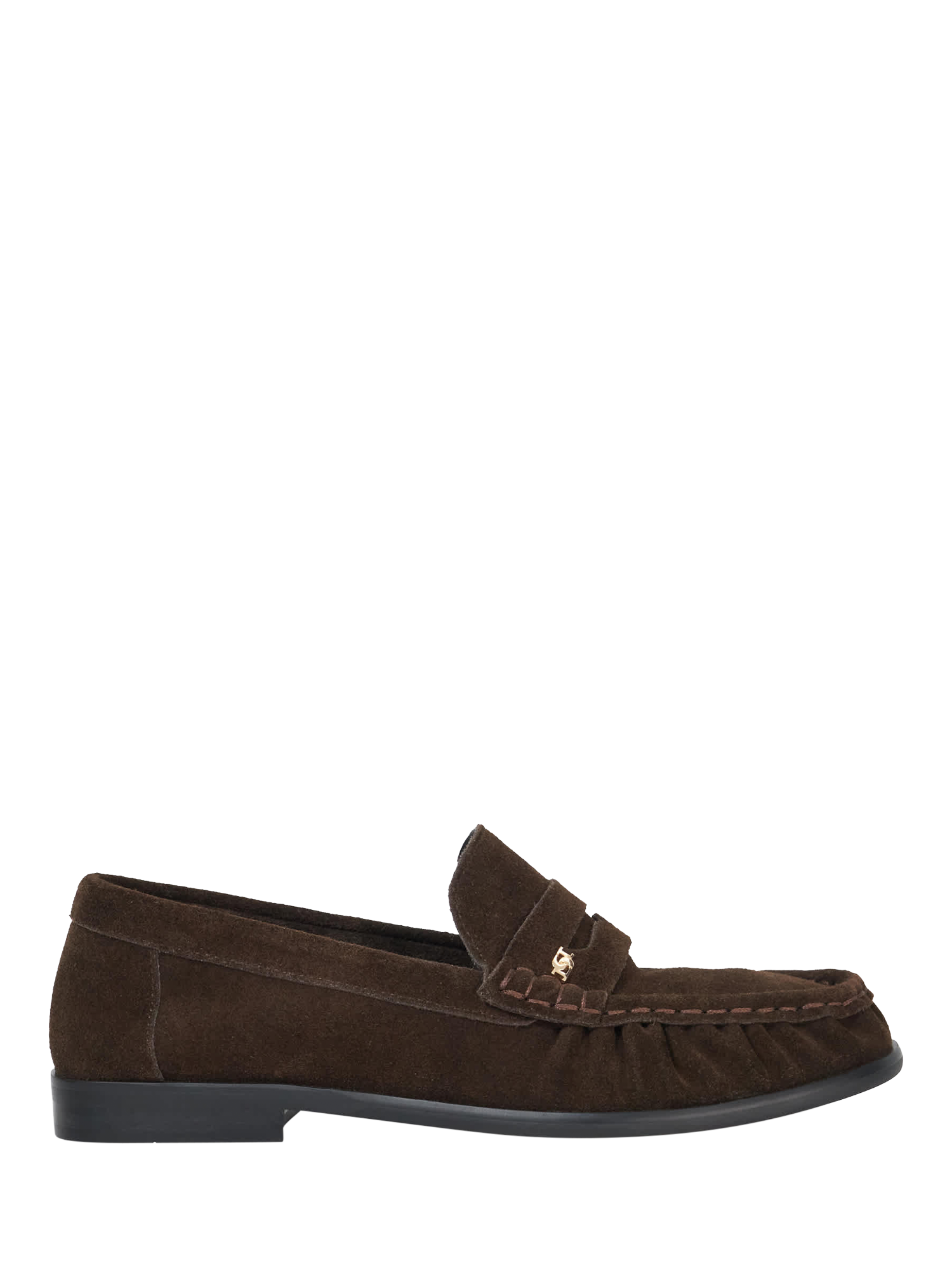 Product image 1 of 5, which shows Dune London Grisella Suede Loafers, Brown, EU36