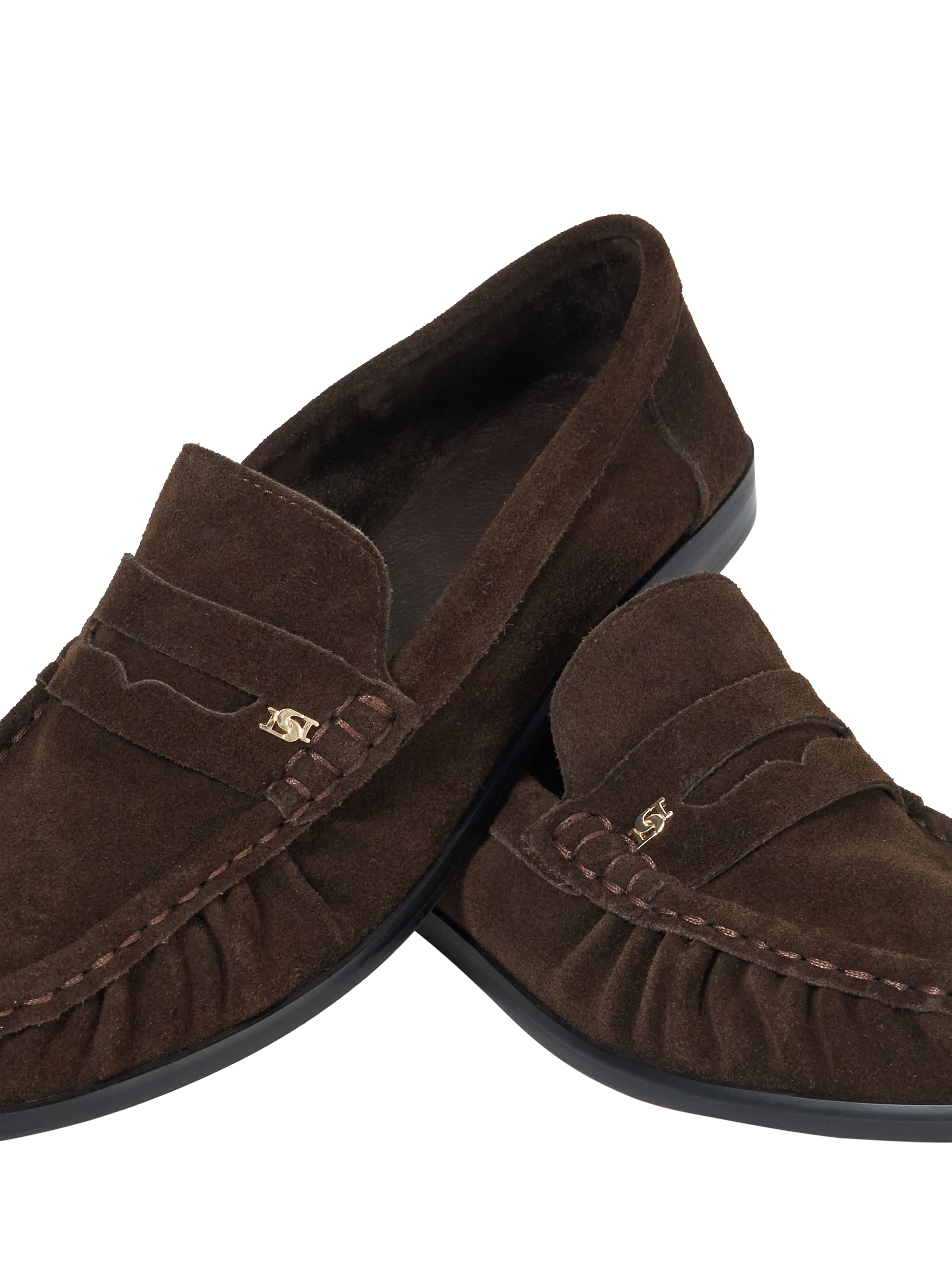 Product image 5 of 5, which shows Dune London Grisella Suede Loafers, Brown, EU36
