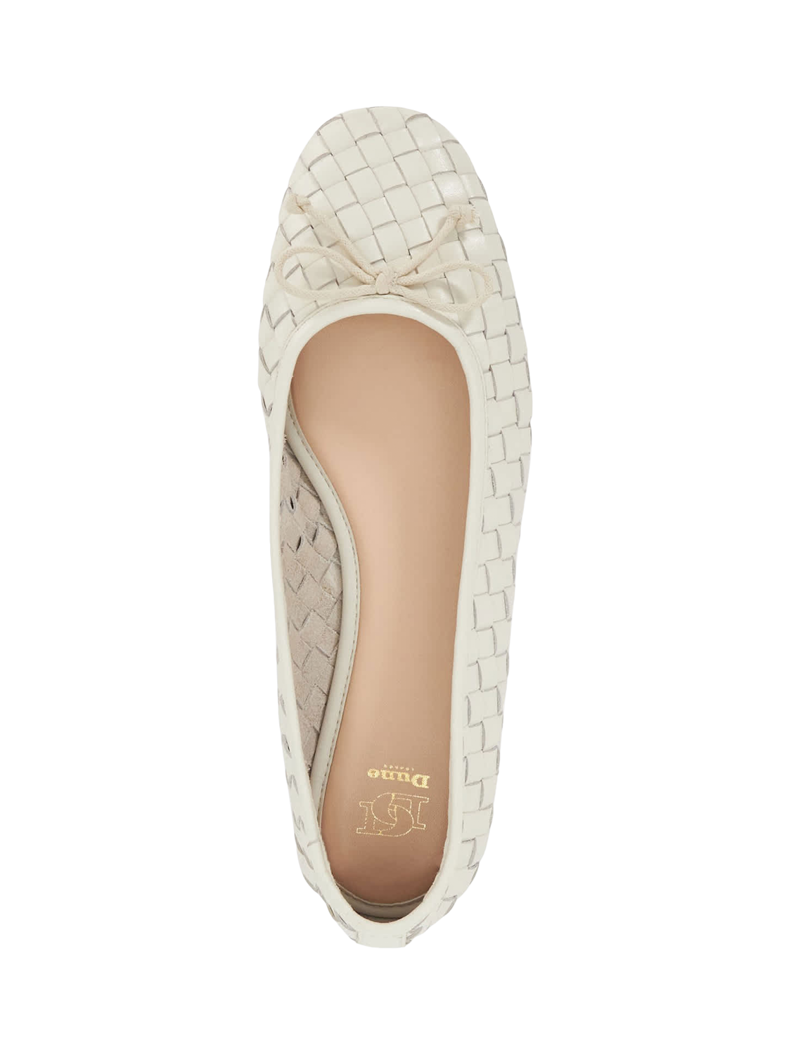 Product image 2 of 5, which shows Dune London Heat Woven Leather Ballerina Flats, Ecru, EU36