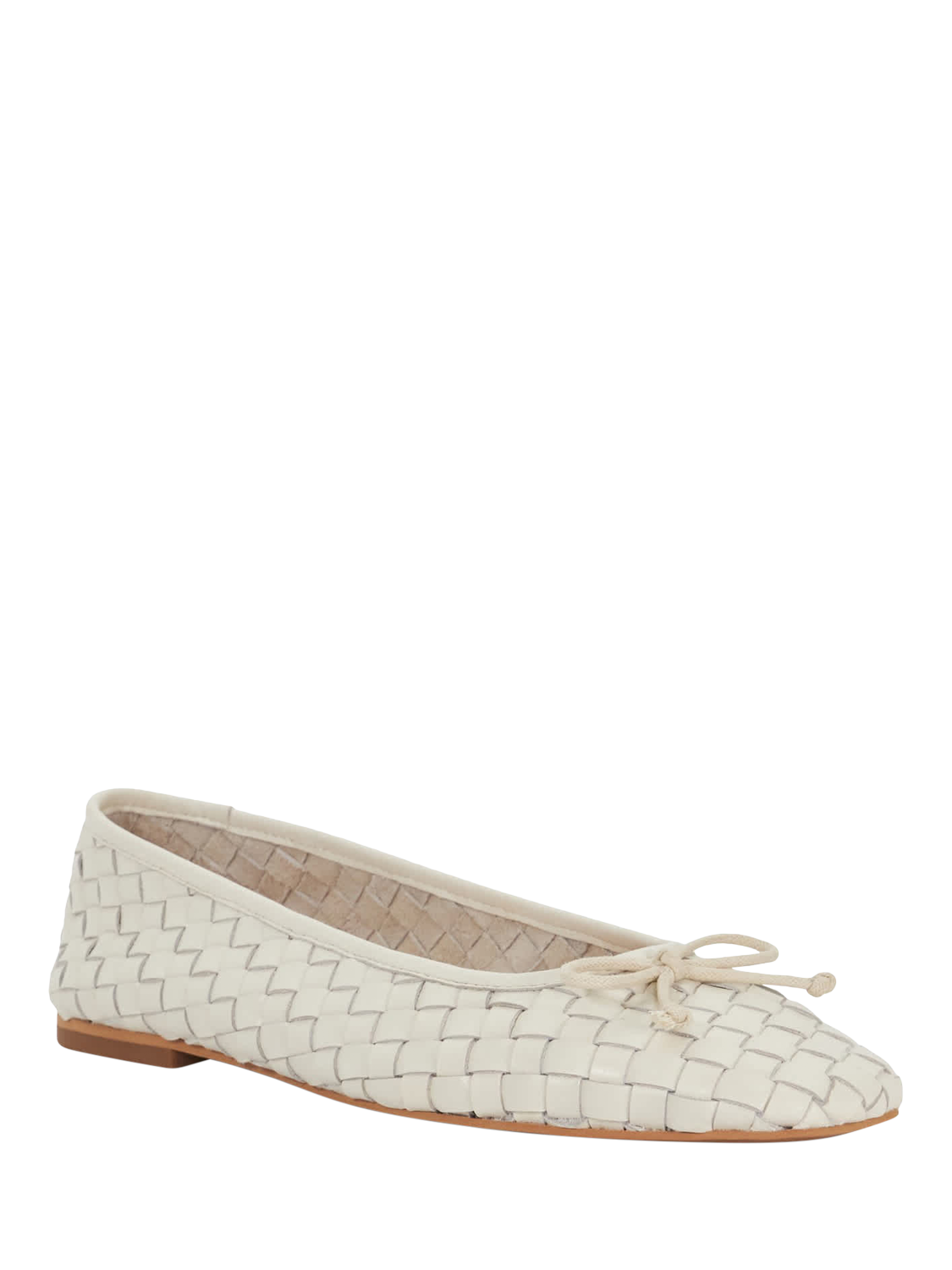 Product image 3 of 5, which shows Dune London Heat Woven Leather Ballerina Flats, Ecru, EU36