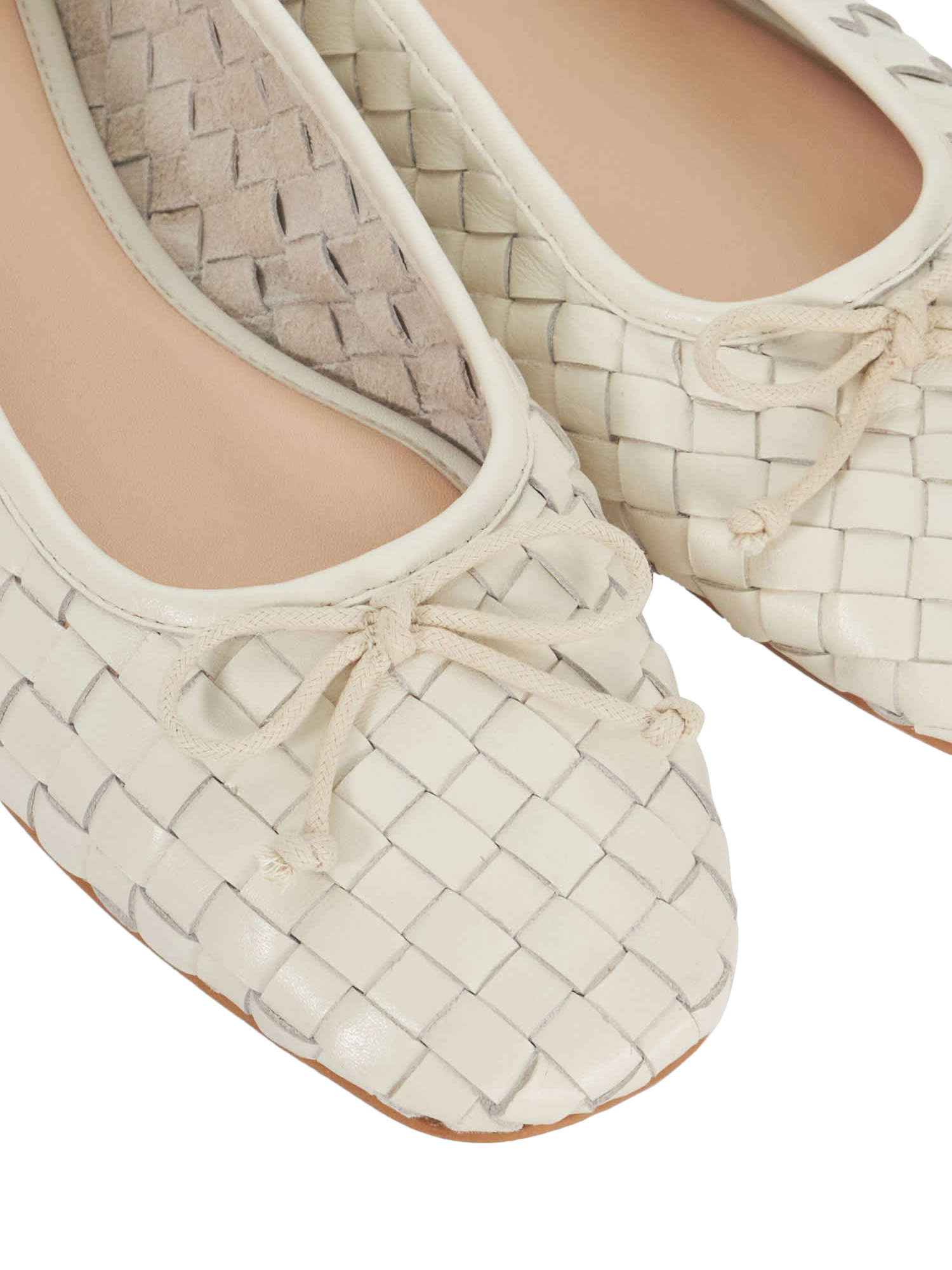 Product image 5 of 5, which shows Dune London Heat Woven Leather Ballerina Flats, Ecru, EU36