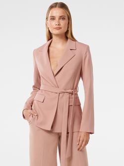Forever New Iris Belted Blazer, Soft Pink, Soft Pink
