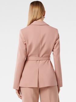 Forever New Iris Belted Blazer, Soft Pink - view 2, Soft Pink