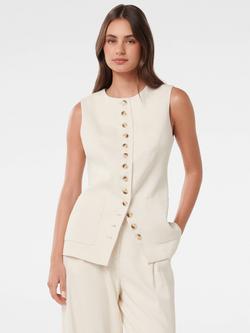 Forever New Cian Button Through Waistcoat, Cream Marl, Cream Marl