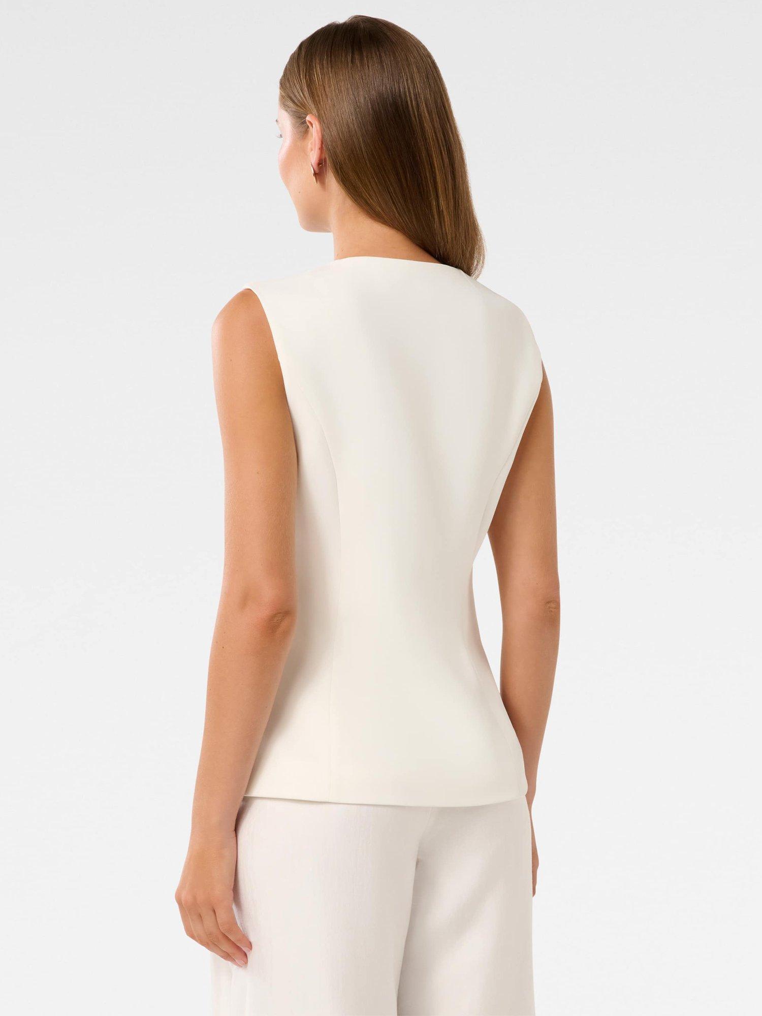 Product image 2 of 5, which shows Forever New Hattie Hook & Eye Waistcoat, Porcelain, 4