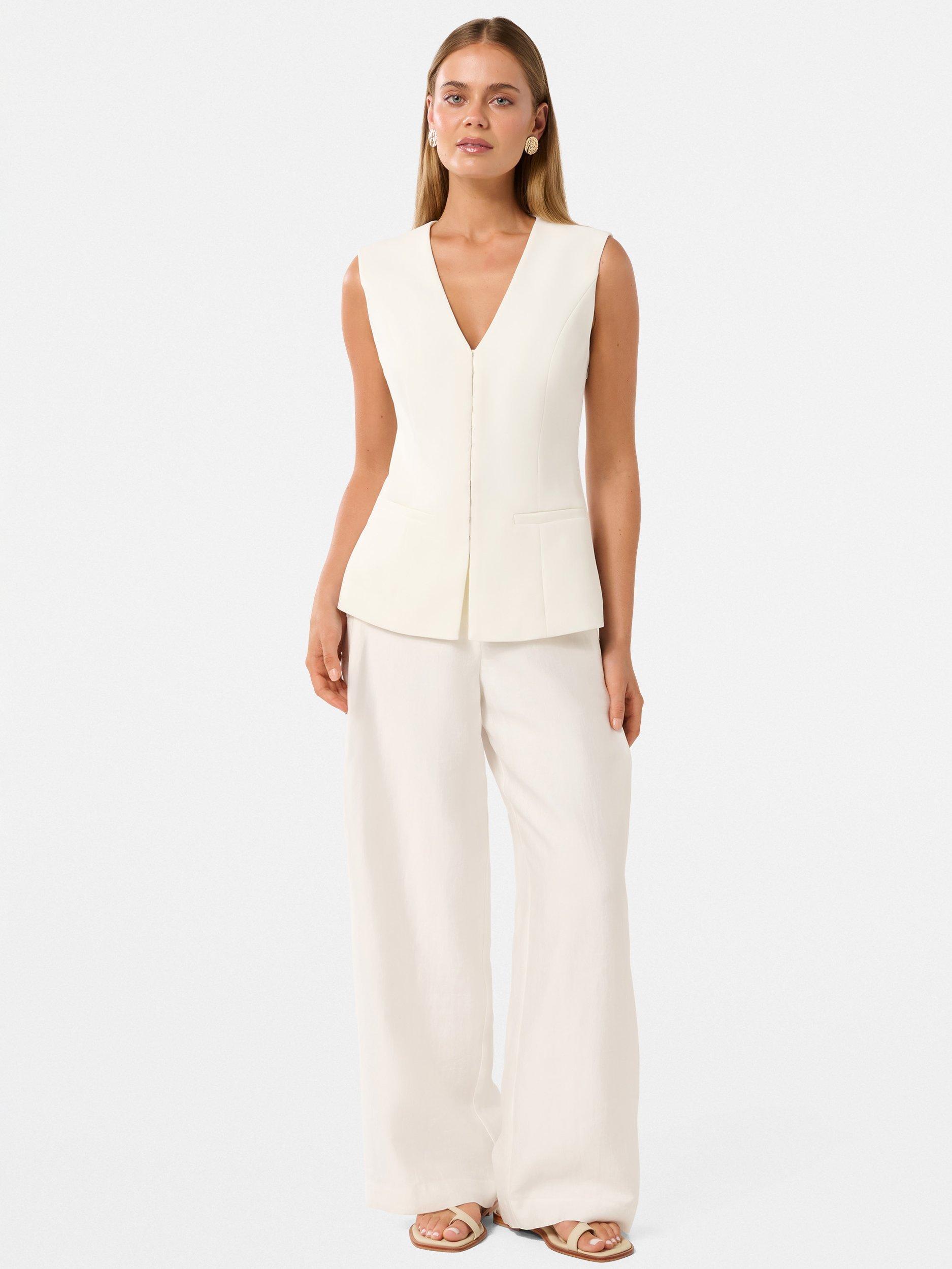 Product image 5 of 5, which shows Forever New Hattie Hook & Eye Waistcoat, Porcelain, 4