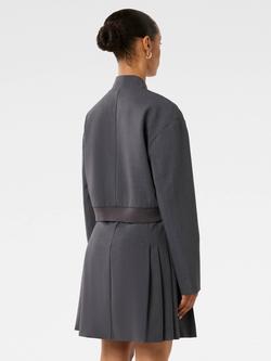 Forever New Petite Maddison Bomber Jacket, Grey Marl - view 2, Grey Marl