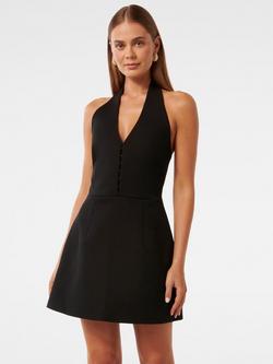 Forever New Ricki Halterneck Mini Dress, Black