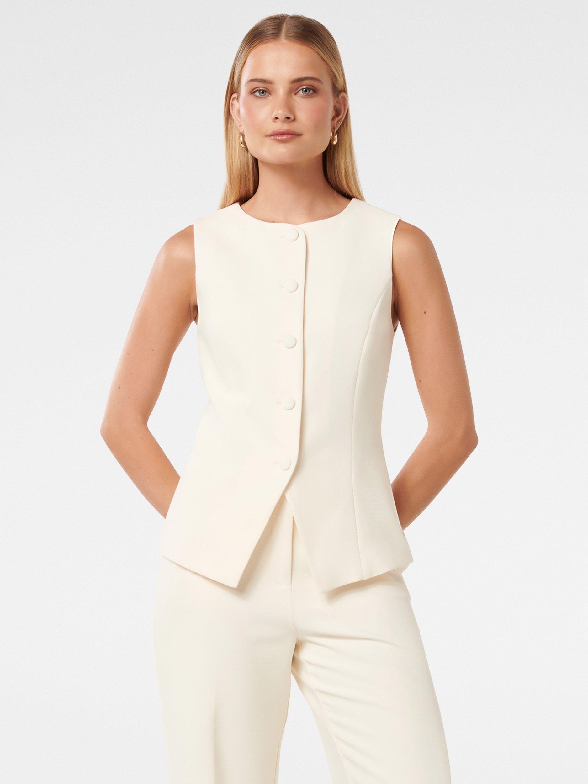 Product image 1 of 5, which shows Forever New Toni High Neck Waistcoat, Yellow, 4