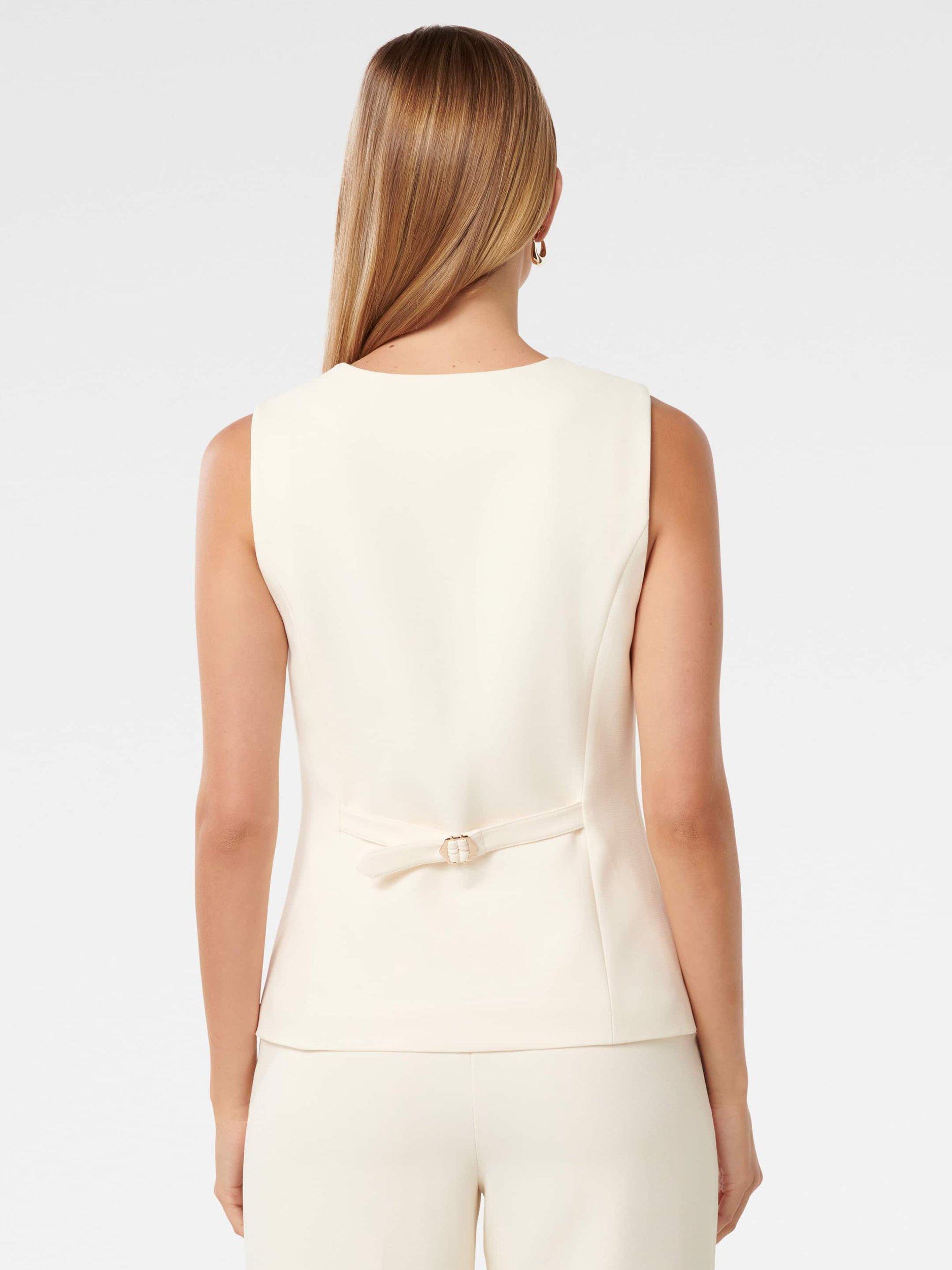 Product image 2 of 5, which shows Forever New Toni High Neck Waistcoat, Yellow, 4