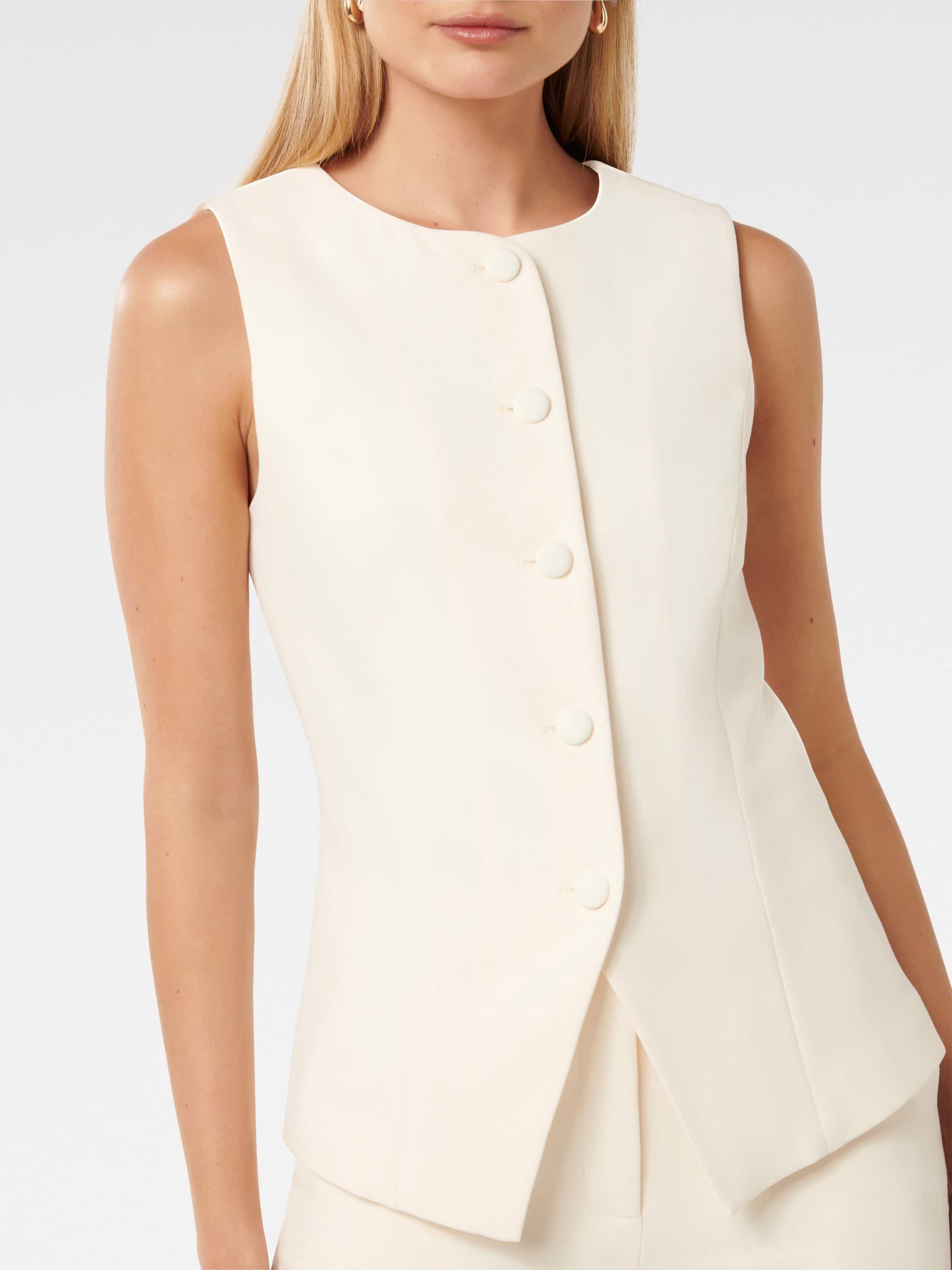 Product image 4 of 5, which shows Forever New Toni High Neck Waistcoat, Yellow, 4