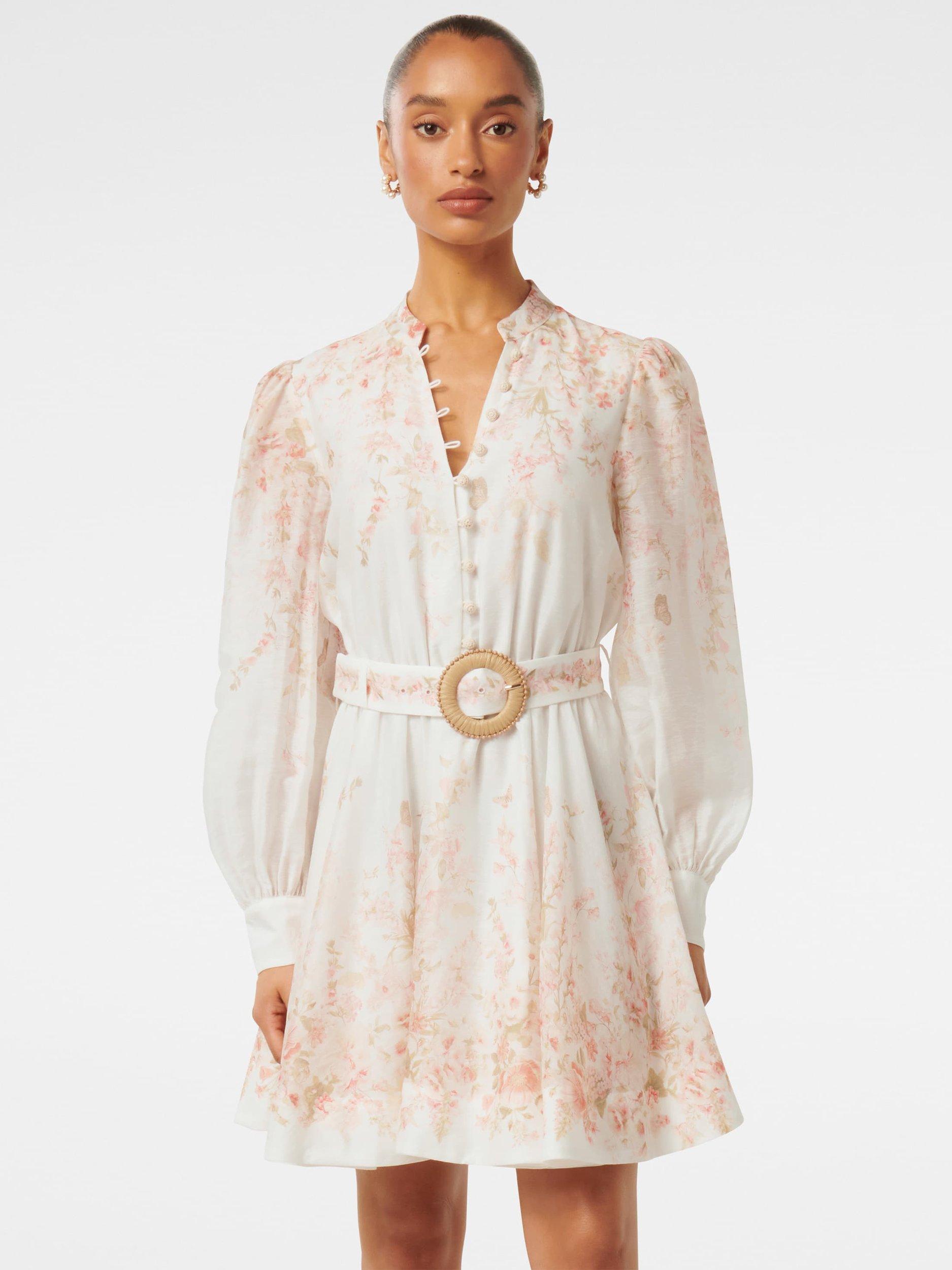 Product image 1 of 2, which shows Forever New Petite Anastasia Floral Skater Mini Dress, White/Multi, 4