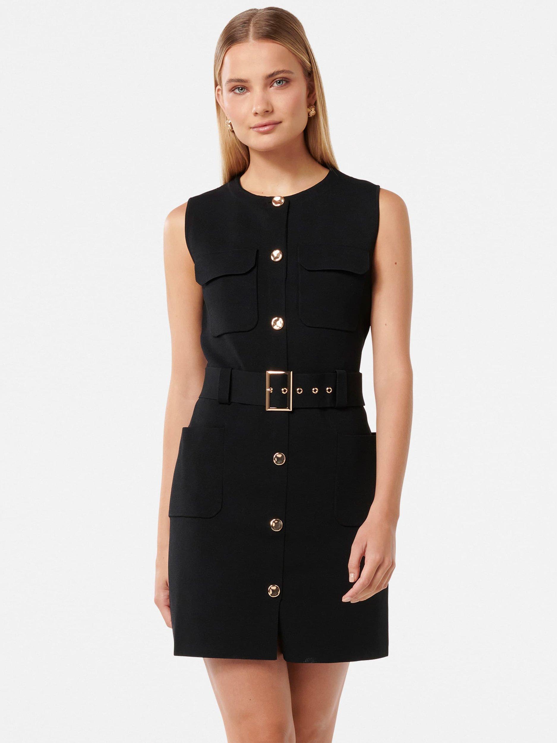 Product image 1 of 5, which shows Forever New Parker Luxe Utility Mini Dress, Black, 4