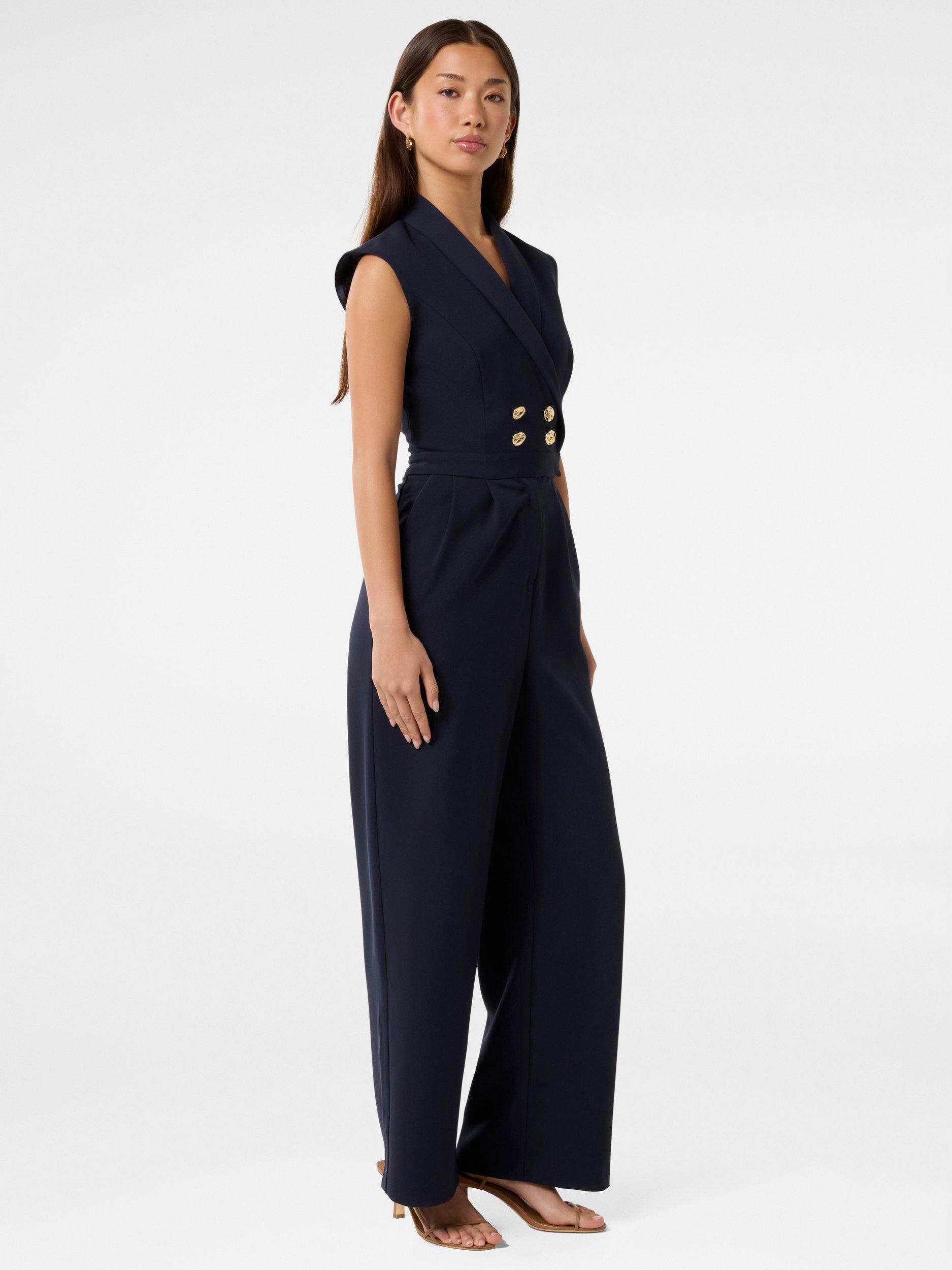 Product image 3 of 4, which shows Forever New Jacey Tuxedo Sleeveless Jumpsuit, Navy, 4