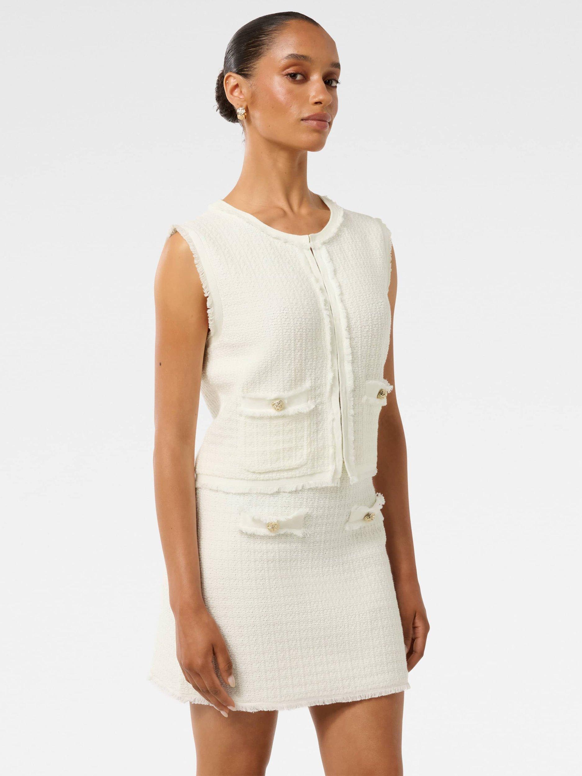 Product image 3 of 5, which shows Forever New Petite Faith Boucle Top, Cream, L