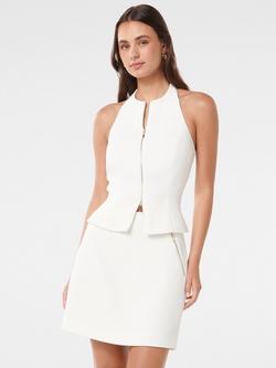 Forever New Paris Zip Front Halter Top, Porcelain, Porcelain