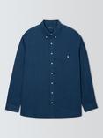 Polo Ralph Lauren Big & Tall Linen Regular Fit Plain Logo Shirt, Rustic Navy