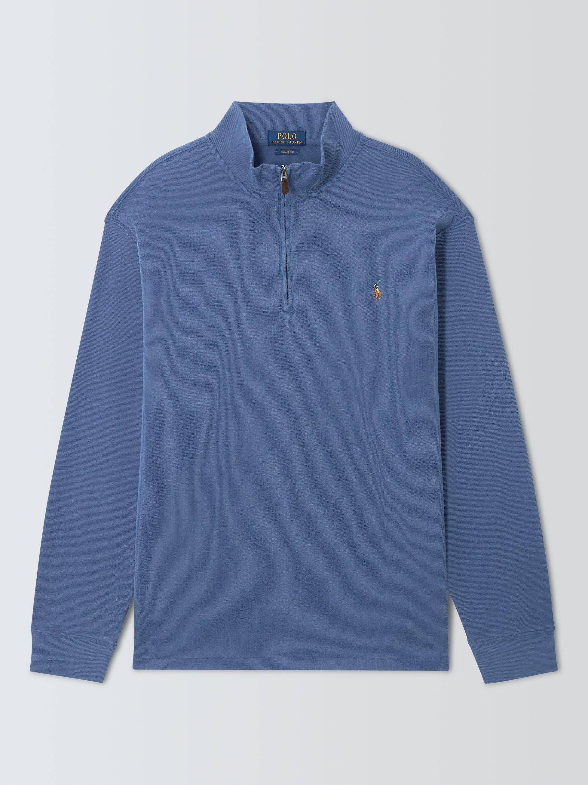 Product image 1 of 1, which shows Big & Tall Polo Pony Half Zip Cotton Jumper, Old Royal, XL