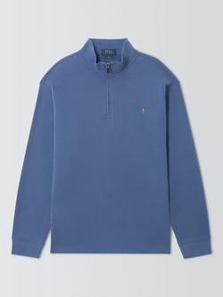 Big & Tall Polo Pony Half Zip Cotton Jumper, Old Royal