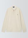 Ralph Lauren Polo Pony Half Zip Cotton Jumper, Parchment Cream