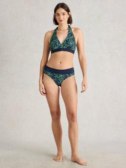 White Stuff Fold Down Reversible Floral Bikini Bottoms, Green/Multi, Green/Multi