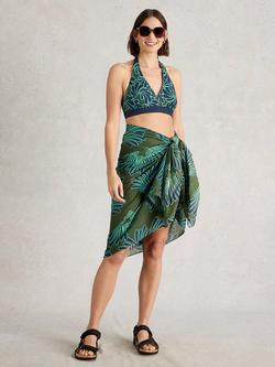 White Stuff Sunshine Reversible Bikini Top, Green/Multi, Green/Multi