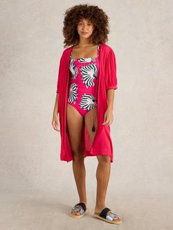 White Stuff Suki Swimsuit, Pink/Multi, Pink/Multi