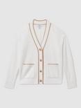 Reiss Kids' Juni Wool Cashmere V-Neck Cardigan