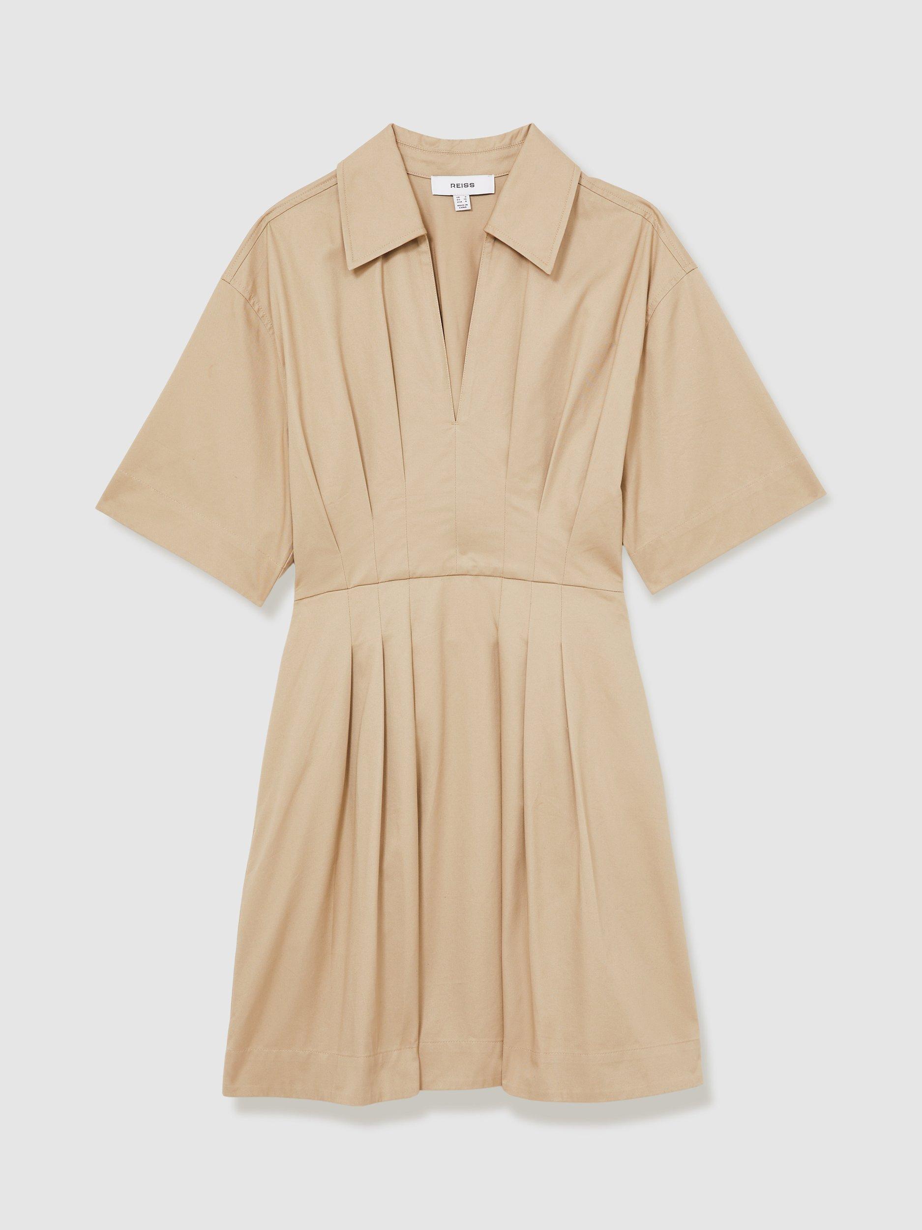 Product image 3 of 5, which shows Reiss Rosalie Waist Detail Mini Dress, Neutral, 10