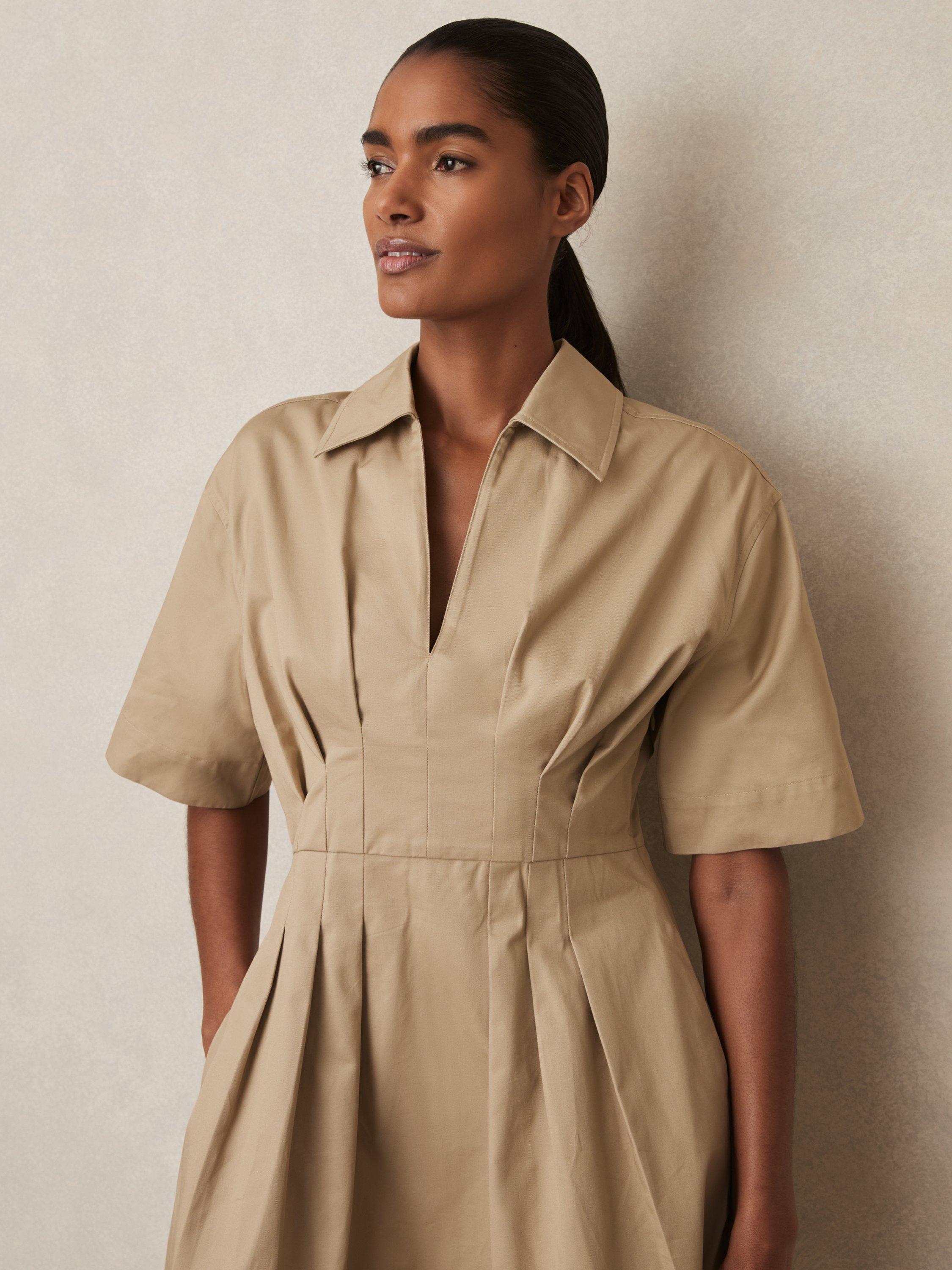 Product image 5 of 5, which shows Reiss Rosalie Waist Detail Mini Dress, Neutral, 10