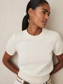 Reiss Anita Knit Crew Neck Top, Ivory