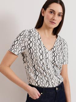 Phase Eight Alice Chain Print Top, Ivory, Ivory