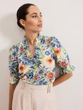 Phase Eight Izara Floral Frill Top, Multi