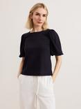 Phase Eight Lani Broderie Top, Navy