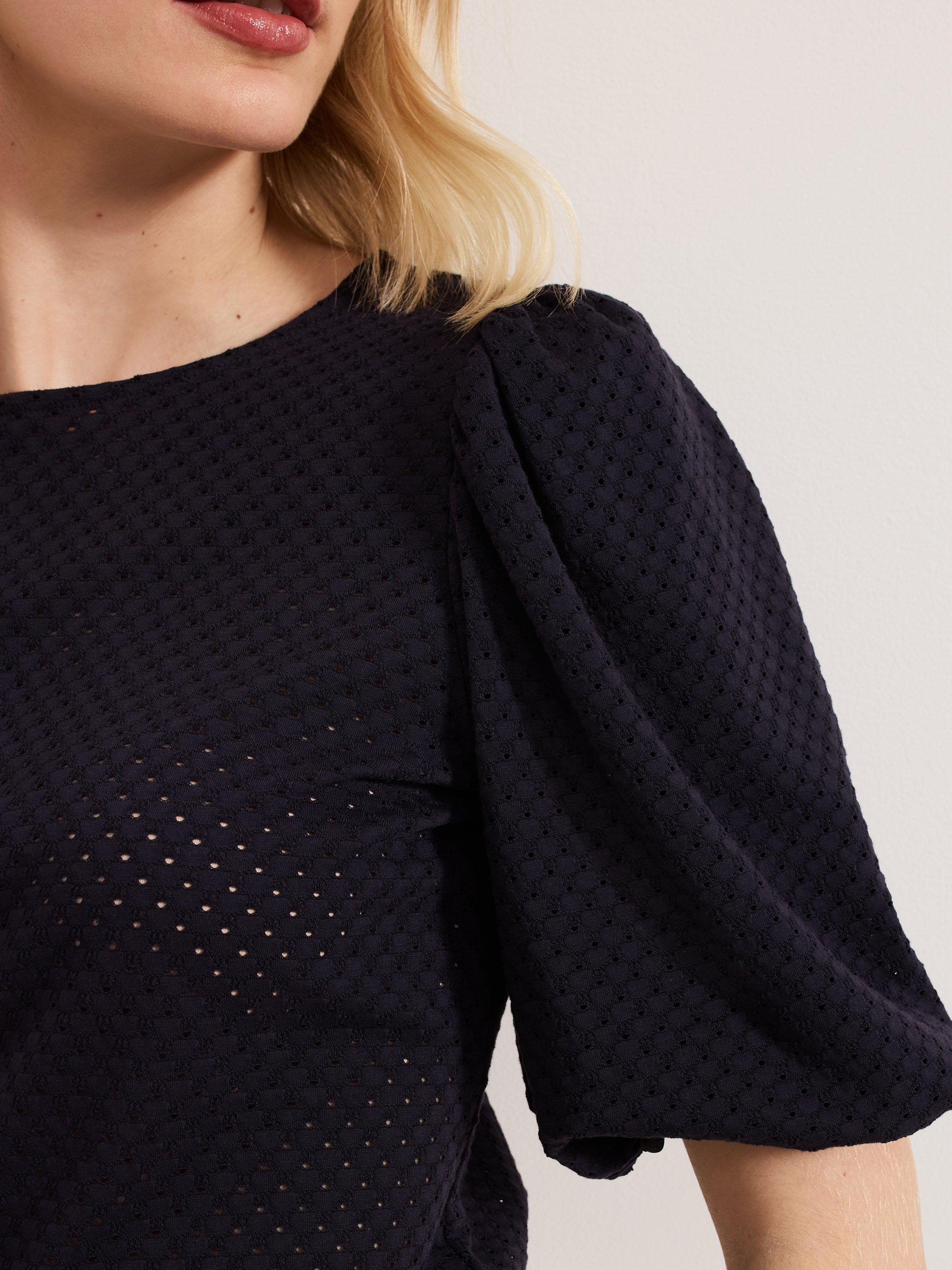 Product image 7 of 8, which shows Phase Eight Lani Broderie Top, Navy, 8