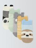 John Lewis Baby Animal Socks, Pack of 5, Multi
