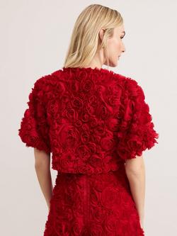 Phase Eight Angeline Rose Textured Jacket, Red - view 2, Red
