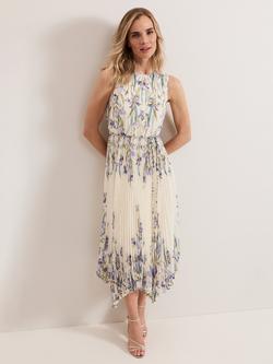 Phase Eight Georgiana Floral Pleated Dress, Multi, Multi
