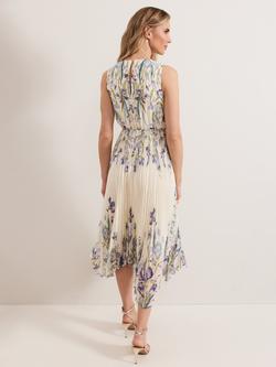 Phase Eight Georgiana Floral Pleated Dress, Multi - view 2, Multi