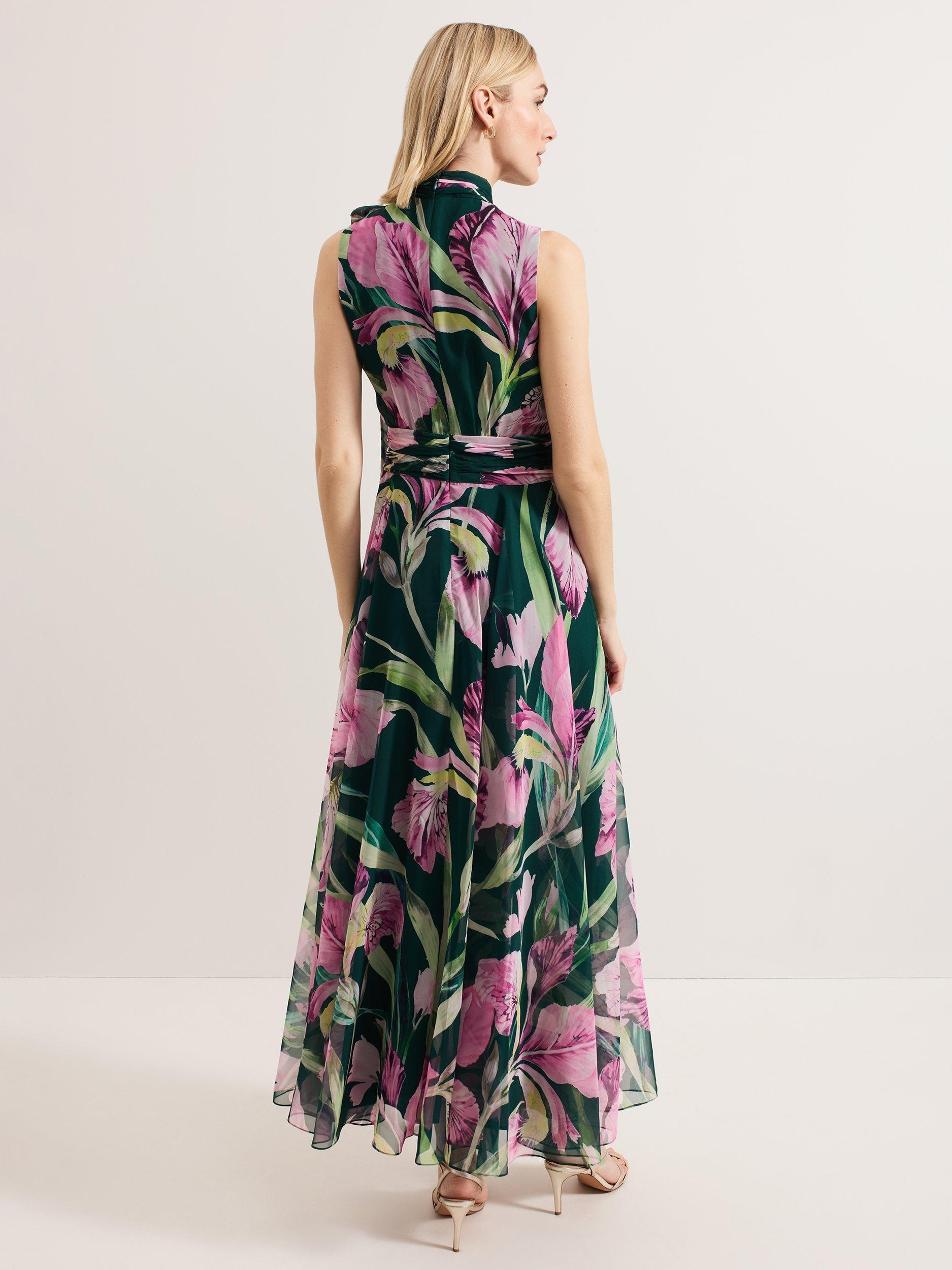 Product image 2 of 9, which shows Phase Eight Lucinda Sleeveless Floral Dress, Multi, 8