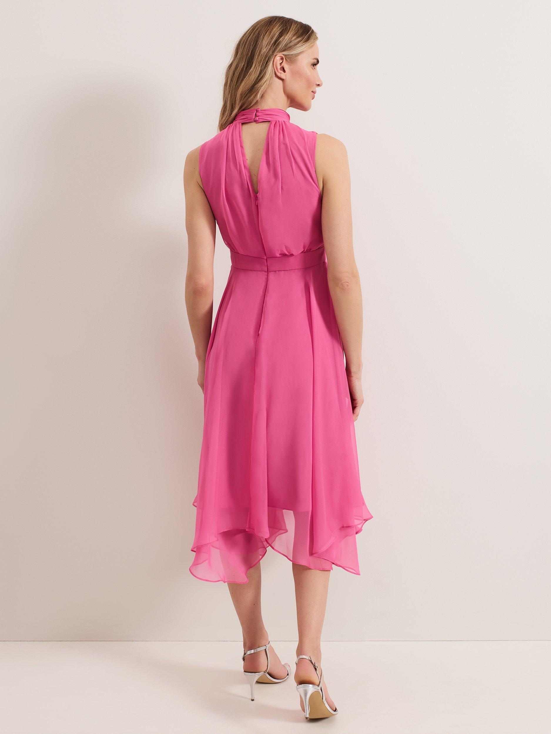 Product image 2 of 8, which shows Phase Eight Lucinda Sleeveless Dress, Pink, 10