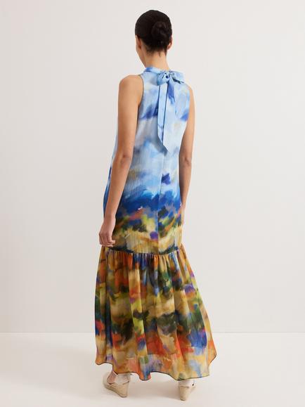 Phase Eight Monet Print Drop Hem Maxi Dress, Multi - view 2, Multi