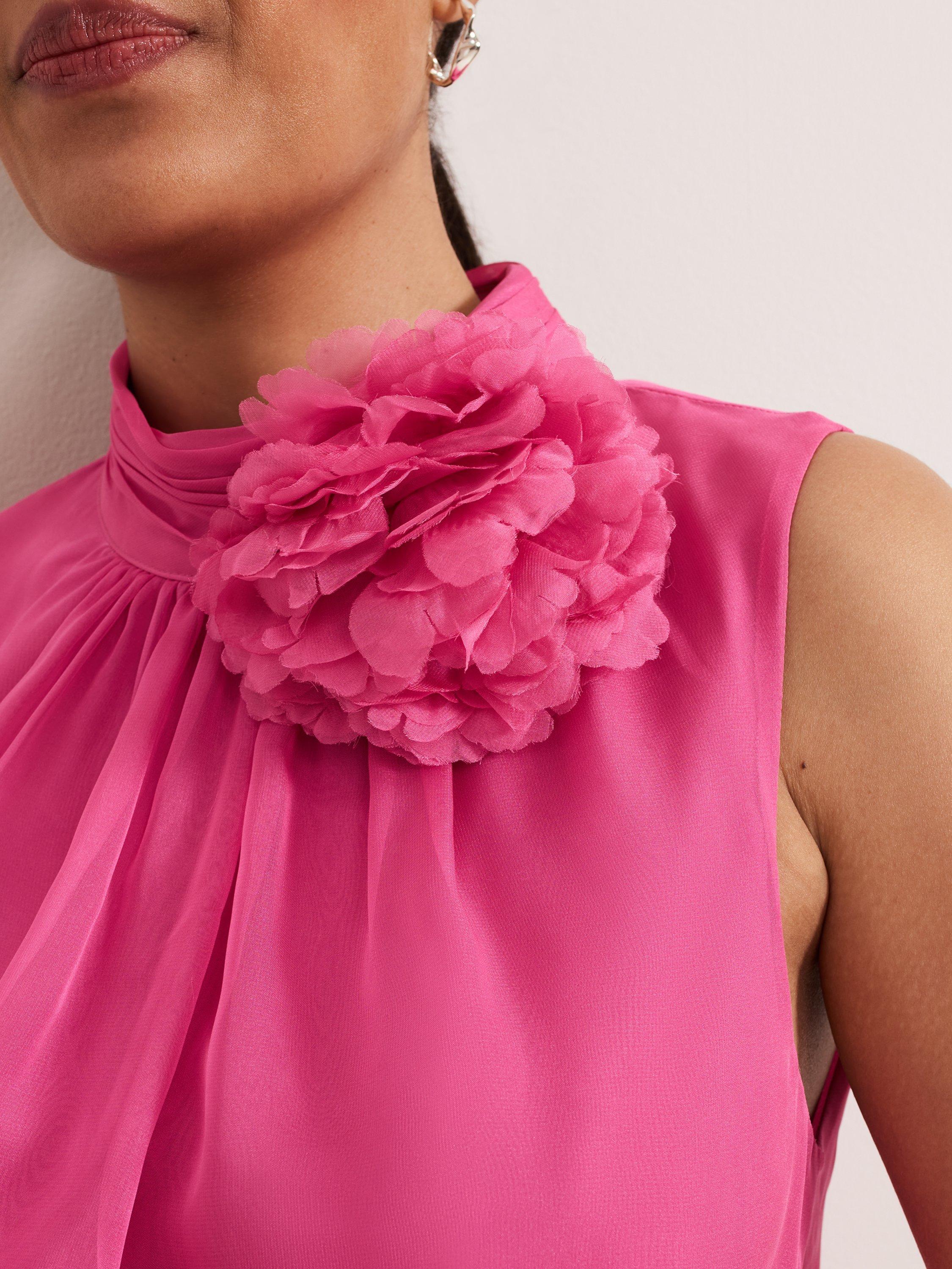 Product image 7 of 7, which shows Phase Eight Sleeveless Petite Lucinda Dress, Pink, 8