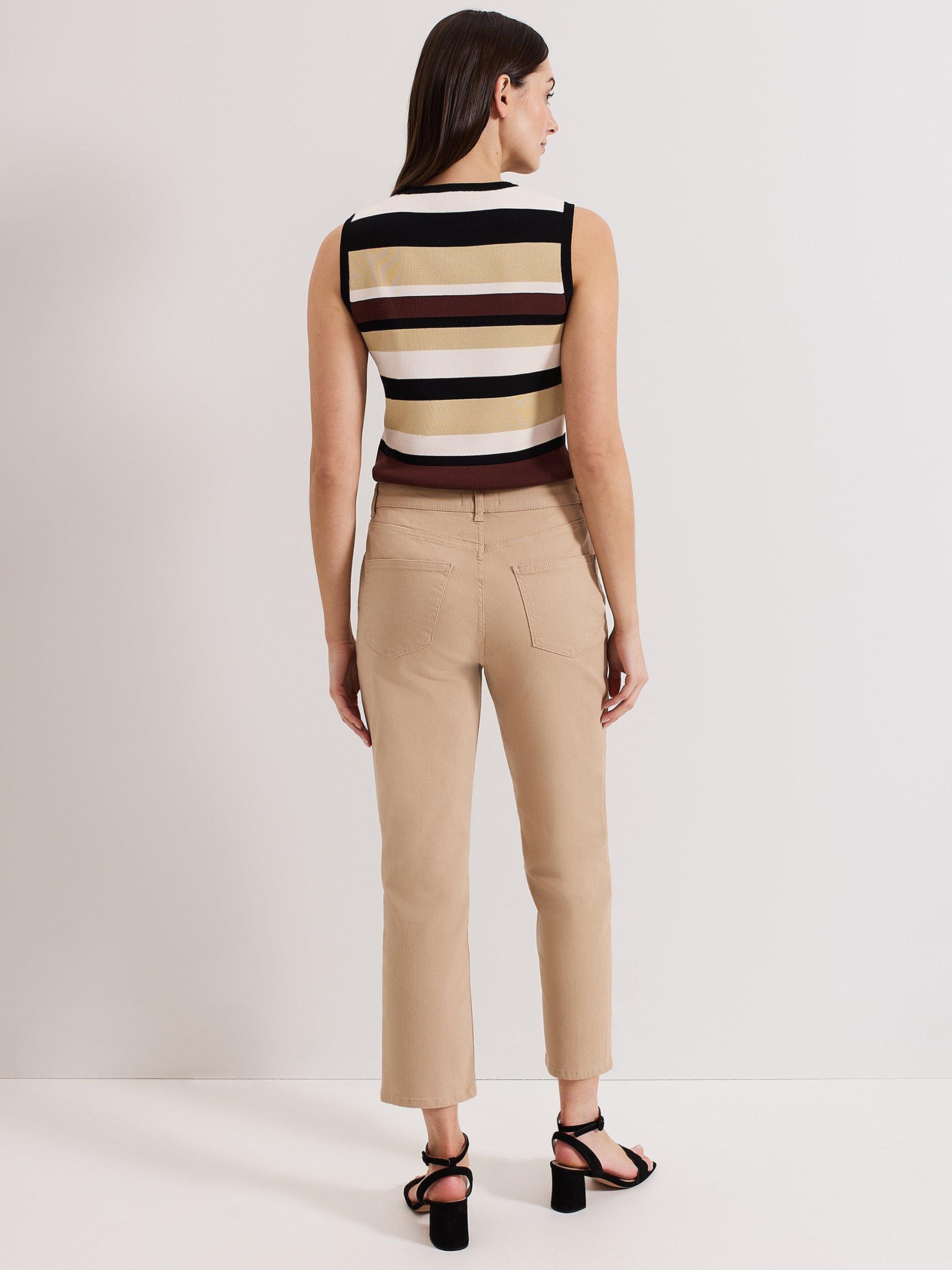 Product image 2 of 8, which shows Phase Eight Cotton Denim Lindsey Jeans, Camel, 8