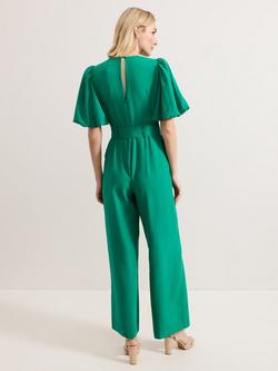 Phase Eight Margot Puff Sleeve Jumpsuit containing LENZING™ ECOVERO™ Viscose - view 2, Green